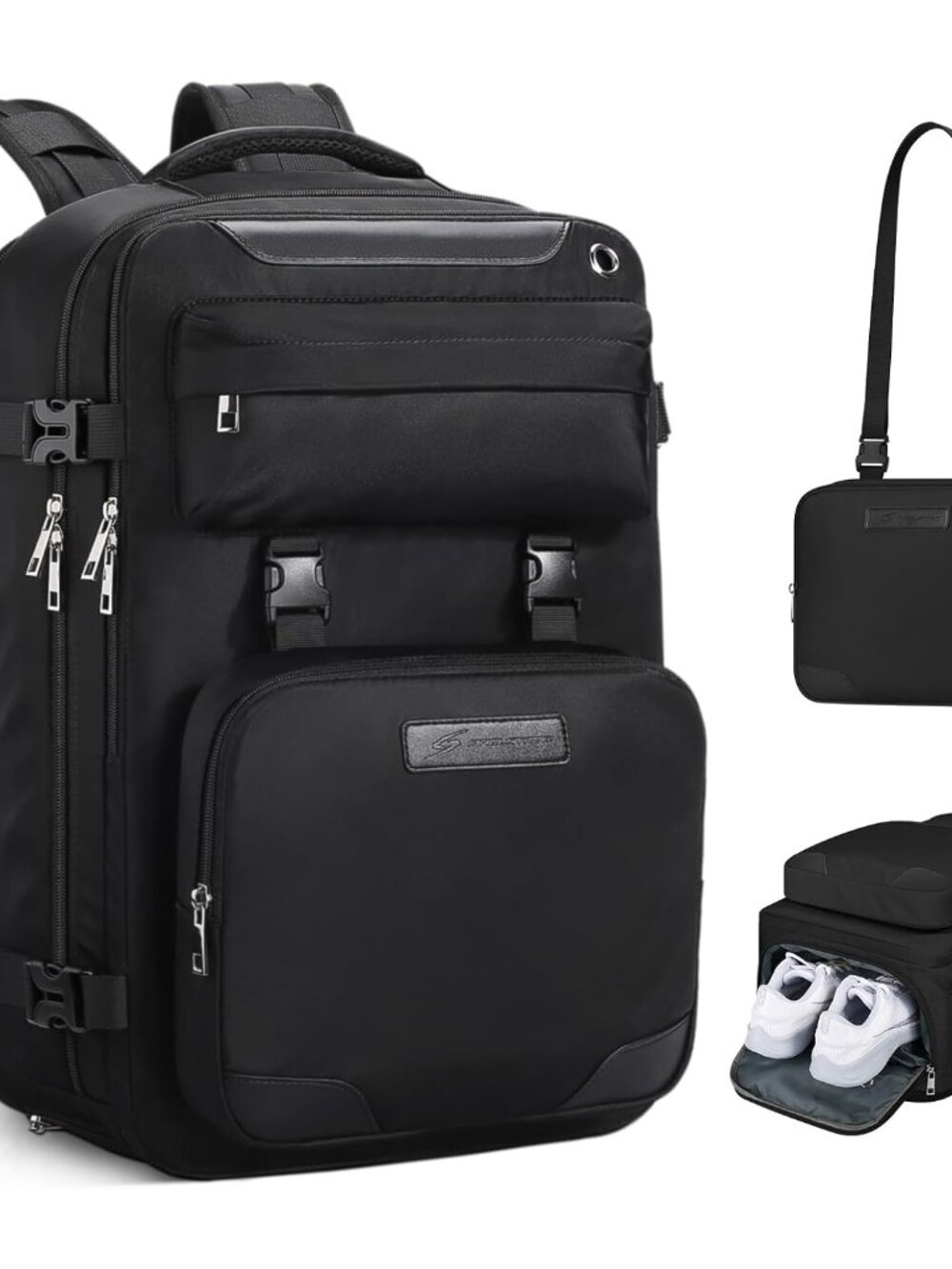 Travel Backpack for Men Women, 17" Laptop with Shoe Compartment | Detachable Cro